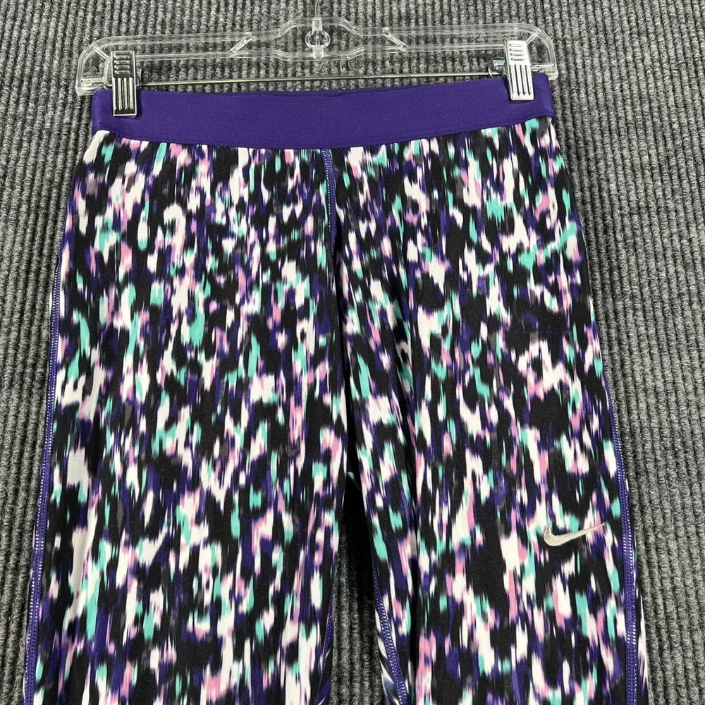 Nike Leggings Womens Small Purple Active Casual Dri Fit Gym Run Lift Yoga